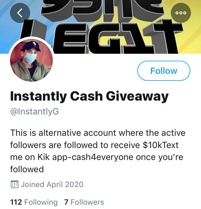 twitter money give away